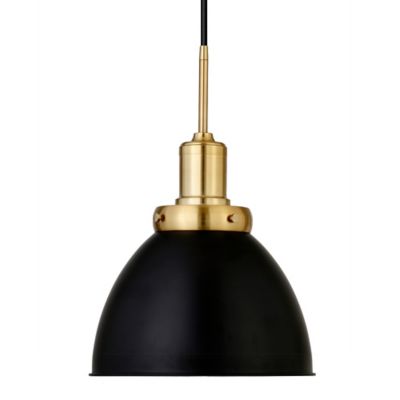 Image showing  1-Light Madison Metal Pendant Light, Black/Brass