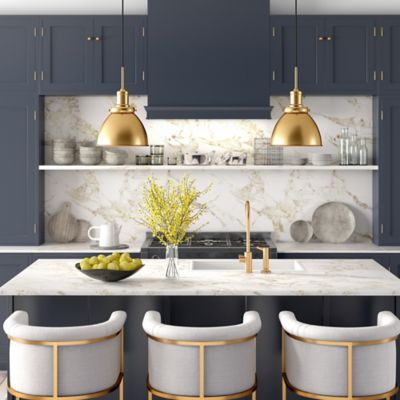 Image showing  1-Light Madison Metal Pendant Light, Brass