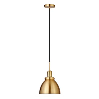 Image showing 6 th Hudson&Canal 1-Light Madison Metal Pendant Light, Brass