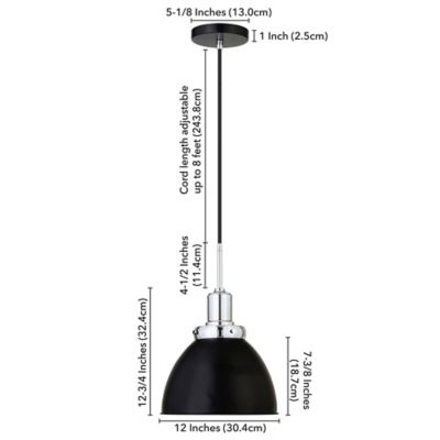 Image showing  1-Light Madison Metal Pendant Light, Blackened Bronze