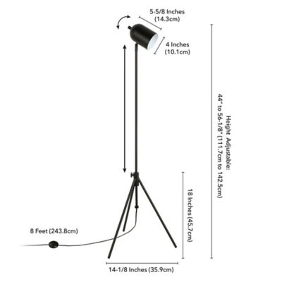 Image showing  56 in. Bruno Tripod Floor Lamp, Blackened Bronze
