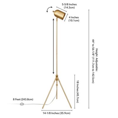 Image showing  56 in. Bruno Tripod Floor Lamp, Brass