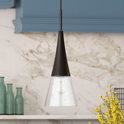 Hudson&Canal Myra Pendant Light with Seeded Glass Shade