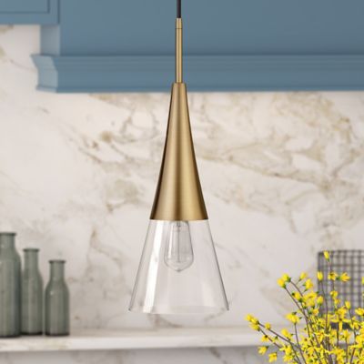 Hudson&Canal 1-Light Myra Glass Pendant Light