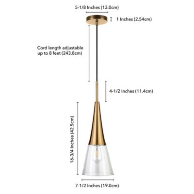 Image showing  1-Light Myra Glass Pendant Light