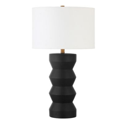 Image showing  28 in. Carlin Ribbed Ceramic Table Lamp