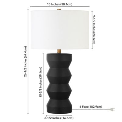 Image showing  28 in. Carlin Ribbed Ceramic Table Lamp