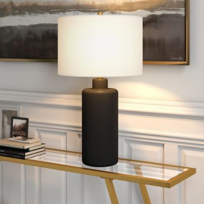 Image showing 7 th Hudson&Canal 25 in. Carlina Ceramic Table Lamp, Matte Black