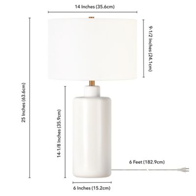Image showing  25 in. Carlina Ceramic Table Lamp, White