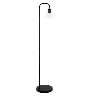 Image showing  62 in. Henderson Arc Floor Lamp with Clear Glass Shade, Blackened Bronze