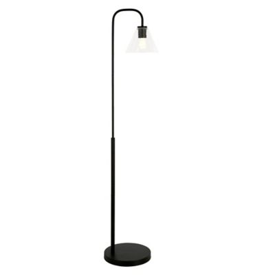 Image showing  62 in. Henderson Arc Floor Lamp with Clear Glass Shade, Blackened Bronze