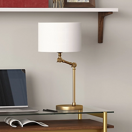 Hudson&Canal 24 in. Lucas Adjustable Table Lamp, Brushed Brass