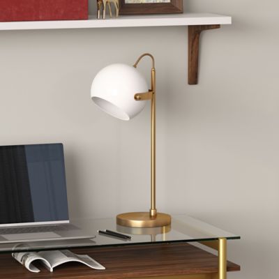 Hudson&Canal Sims Desk Lamp With White Shade