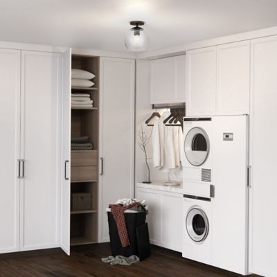 Image showing 6 th Hudson&Canal 1-Light Bartlett Glass Semi Flush-Mount Ceiling Light, Matte Black