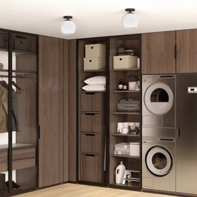 Image showing 3 th Hudson&Canal Bartlett Semi Flush-Mount Ceiling Light with Glass Shade, Milk White