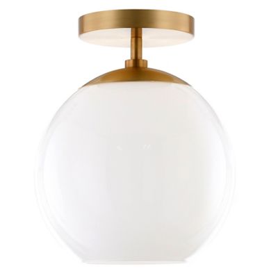 Image showing  Bartlett Semi Flush-Mount Ceiling Light with Glass Shade, Milk White