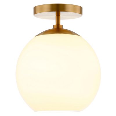 Image showing  Bartlett Semi Flush-Mount Ceiling Light with Glass Shade, Milk White