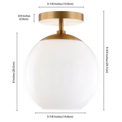 Image showing  Bartlett Semi Flush-Mount Ceiling Light with Glass Shade, Milk White