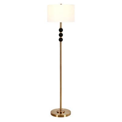 Image showing  62 in. Bernard Two-Tone Brass and Blackened Bronze Floor Lamp