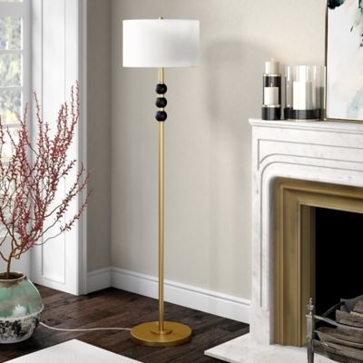 Image showing  62 in. Bernard Two-Tone Brass and Blackened Bronze Floor Lamp