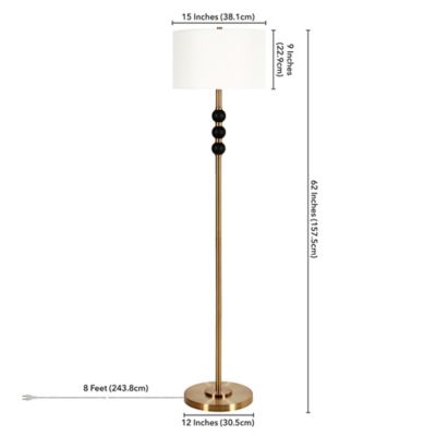 Image showing  62 in. Bernard Two-Tone Brass and Blackened Bronze Floor Lamp
