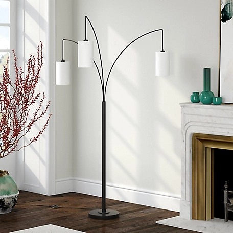 Hudson&Canal 83 in. Aspen 3-Light Blackened Bronze Floor Lamp