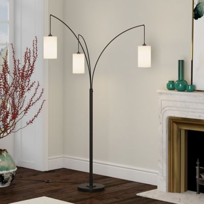 Image showing  83 in. Aspen 3-Light Blackened Bronze Floor Lamp