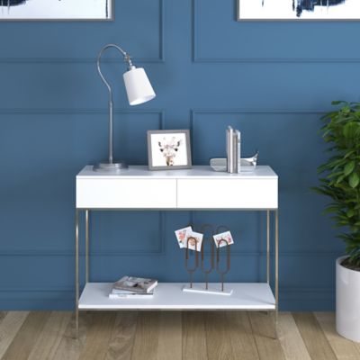 Image showing  25 in. Harland Brushed Arc Table Lamp, Nickel