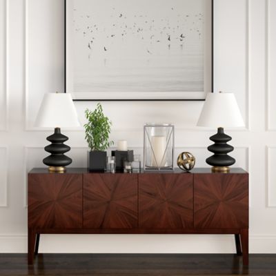 Image showing  26.5 in. Carleta Triple Gourd Table Lamp, Matte Black