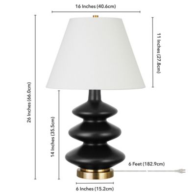Image showing  26.5 in. Carleta Triple Gourd Table Lamp, Matte Black