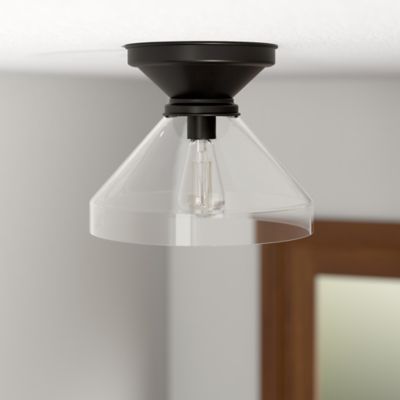 Hudson&Canal 1-Light Abbott Semi Flush-Mount Ceiling Light, Blackened Bronze