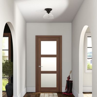 Image showing  1-Light Abbott Semi Flush-Mount Ceiling Light, Blackened Bronze
