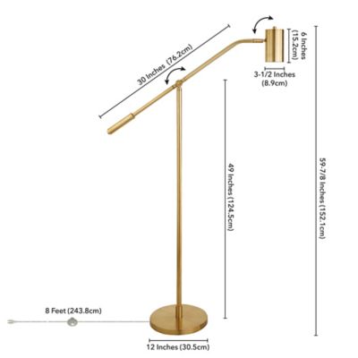 Image showing  60 in. Willis Floor Lamp with Boom Arm, Brass