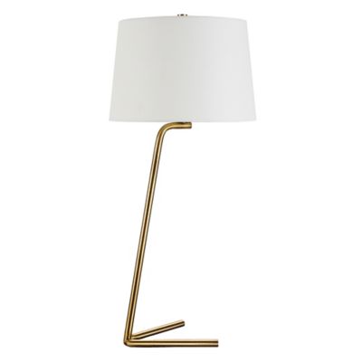 Image showing  Markos Tilted Brushed Brass Table Lamp, TL0890