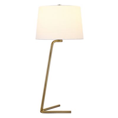 Image showing  Markos Tilted Brushed Brass Table Lamp, TL0890