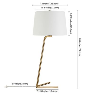 Image showing  Markos Tilted Brushed Brass Table Lamp, TL0890