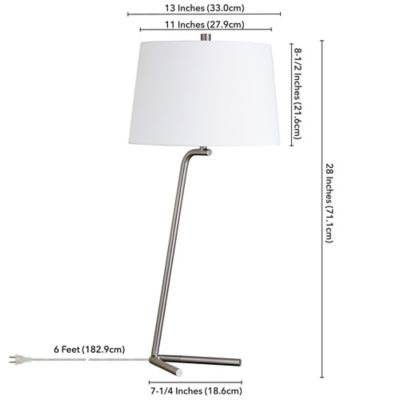 Image showing  Markos Tilted Brushed NickelTable Lamp, TL0891