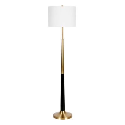 Image showing  60 in. Lyon 2-Tone Brushed Brass and Matte Black Floor Lamp