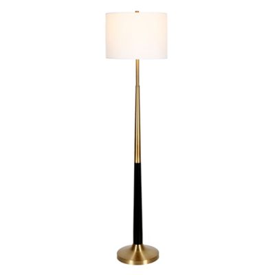 Image showing  60 in. Lyon 2-Tone Brushed Brass and Matte Black Floor Lamp