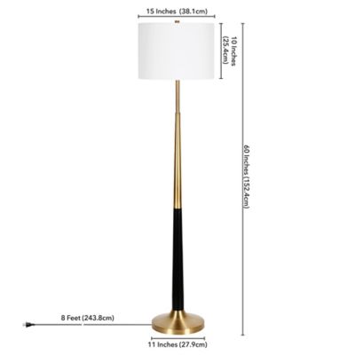 Image showing  60 in. Lyon 2-Tone Brushed Brass and Matte Black Floor Lamp