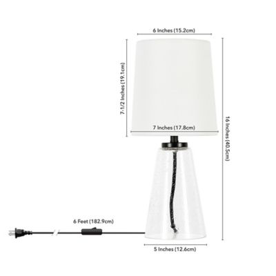 Image showing  15.75 in. Quimby Seeded Glass Mini Accent Table Lamp