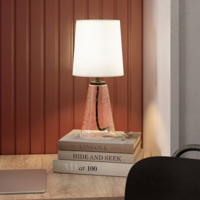 Image showing 7 th Hudson&Canal 15.75 in. Quimby Seeded Glass Mini Accent Table Lamp