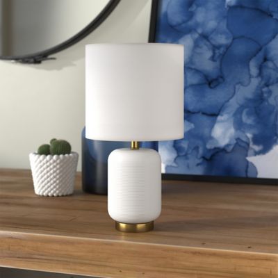 Hudson&Canal Lambert Ceramic Mini Accent Lamp, White