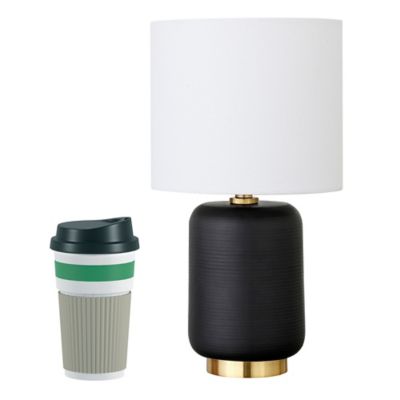 Image showing 5 th Hudson&Canal Lambert Ceramic Mini Accent Lamp, Matte Black