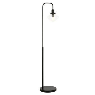 Image showing  62 in. Zariza Arc Floor Lamp with Clear Glass Shade, Blackened Bronze