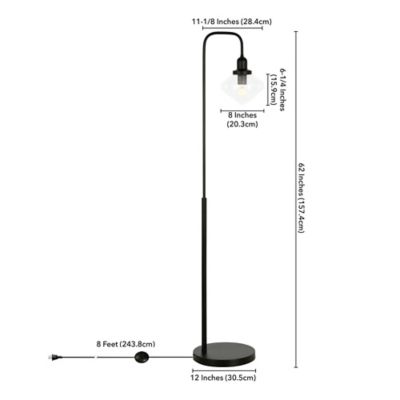 Image showing  62 in. Zariza Arc Floor Lamp with Clear Glass Shade, Blackened Bronze