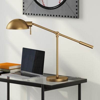 Hudson&Canal 23.25 in. Dexter Table Lamp with Boom Arm, Brass