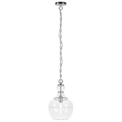 Image showing  1-Light Verona Pendant Light with Clear Glass Shade, 11 in., Brushed Nickel