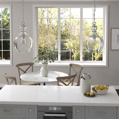 Image showing  1-Light Verona Pendant Light with Clear Glass Shade, 11 in., Brushed Nickel