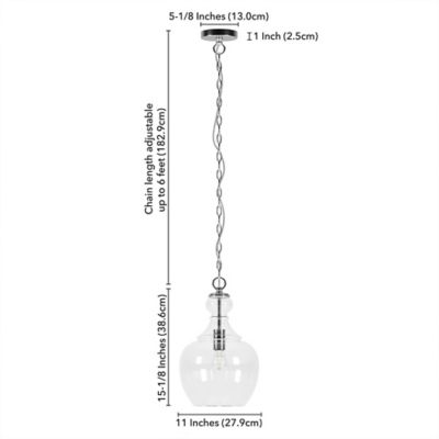 Image showing  1-Light Verona Pendant Light with Clear Glass Shade, 11 in., Brushed Nickel